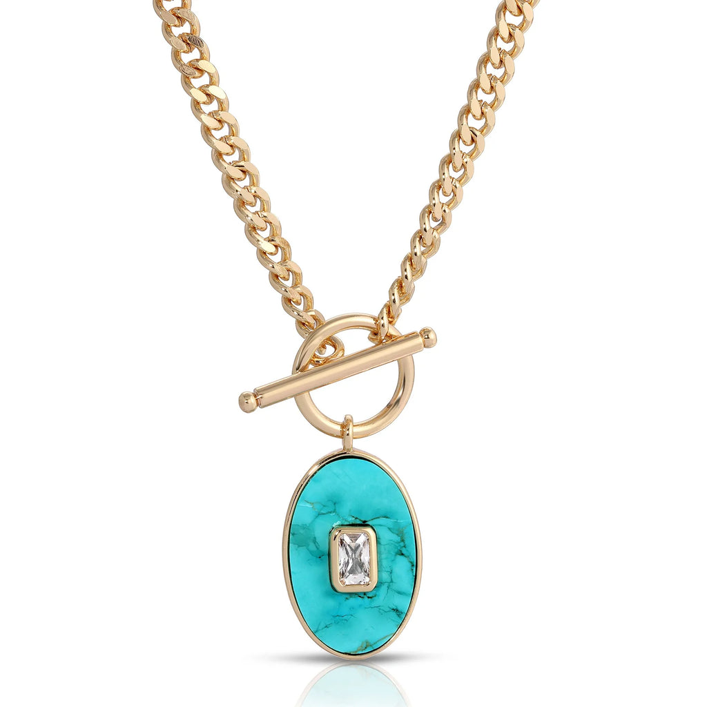 Juno Pendant Necklace Necklaces Leeada Studio Turquoise  