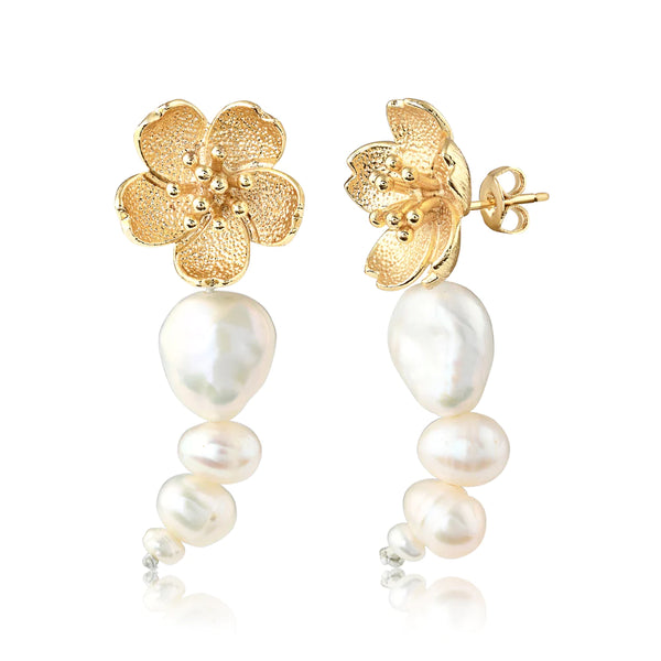 Giorgia Pearl Floral Earrings Earrings Mod + Jo   