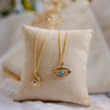 Pave Evil Eye Necklace | 14k Turquoise & Diamonds Necklaces Carrie Hoffman   