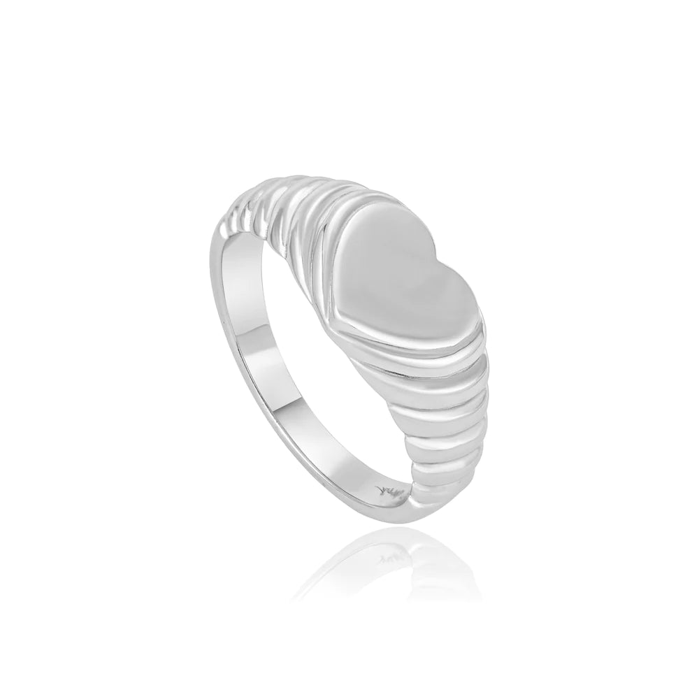Este Heart Signet Ring Rings Mod + Jo Silver 6 