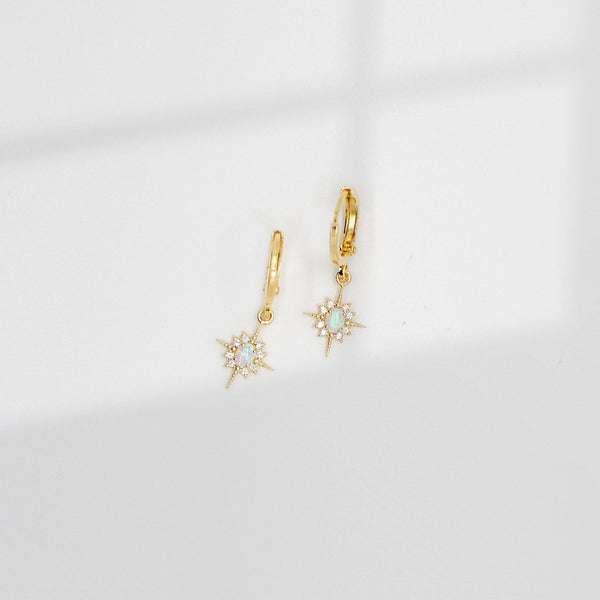 Opalite Star Huggies Earrings Katie Waltman Jewelry   