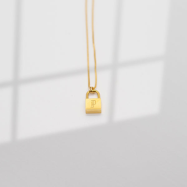 Love Lock Initial Pendant Necklace Necklaces Mod + Jo P  