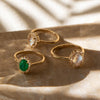 Mini Antiquity Ring | 14K Gold & Emerald Rings Leah Alexandra   