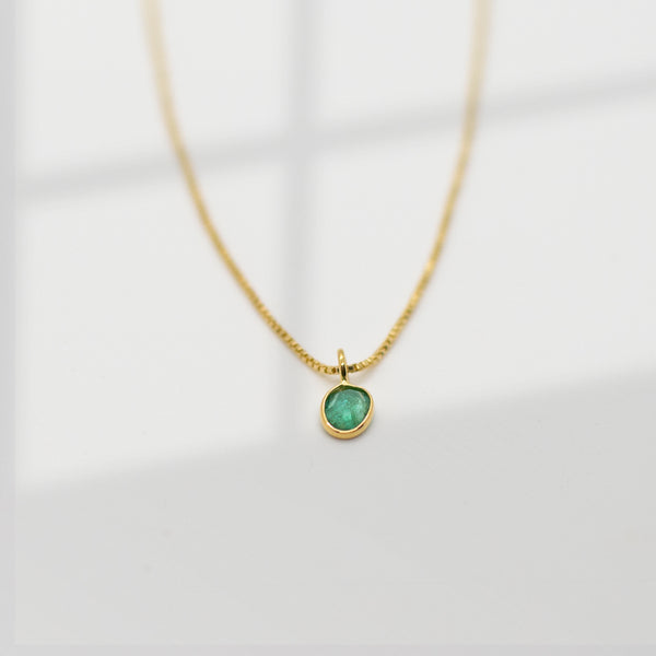 Sofia Slice Necklace | Emerald Necklaces Leah Alexandra   