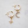 Celestial Star and Moon Hoops Earrings Katie Waltman Jewelry   