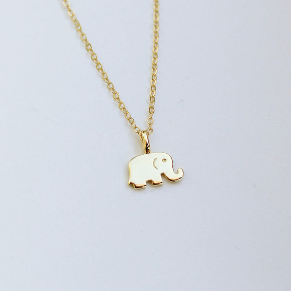 Baby Elephant Necklace Necklaces P&K Yellow Gold  
