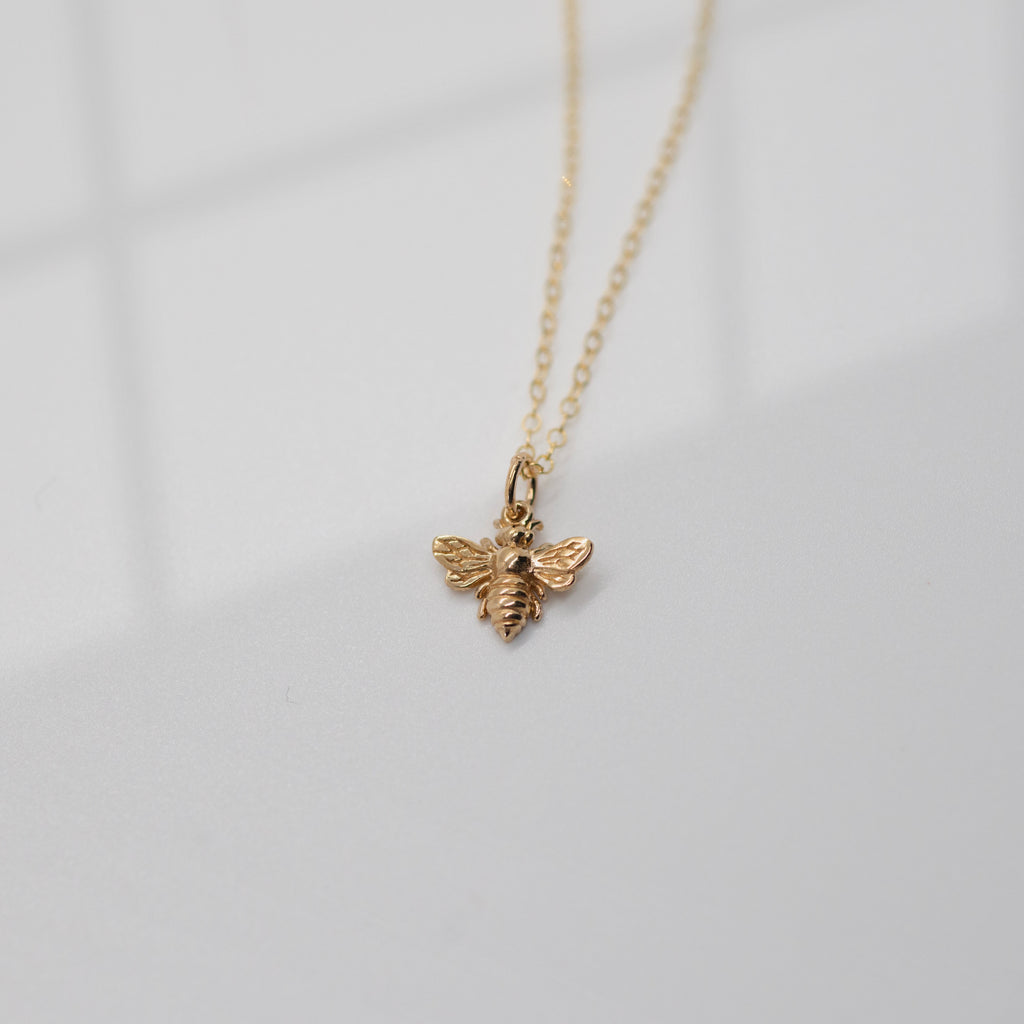 Small Bee Charm Necklace | Gold Necklaces Katie Waltman Jewelry   