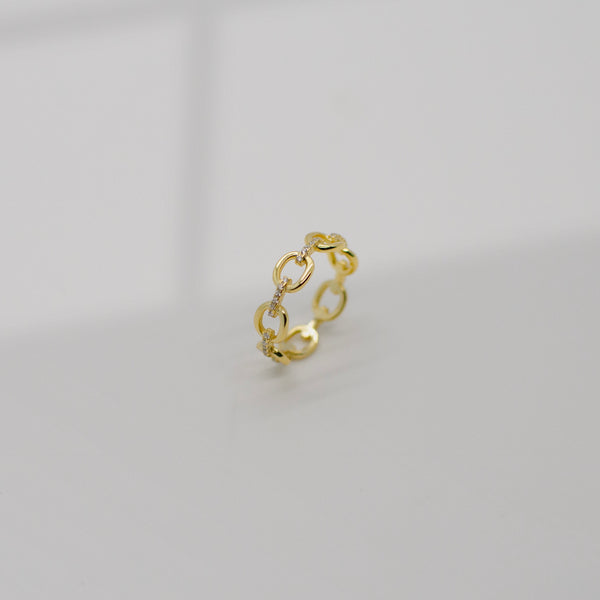 Malorie Chain Link Ring Rings P&K Yellow Gold 6 