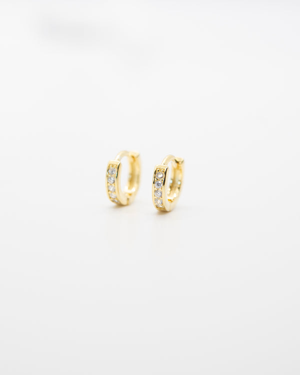 Classic Pave Huggie Earrings | CZ Earrings Jewelry Design Group Yellow Gold  