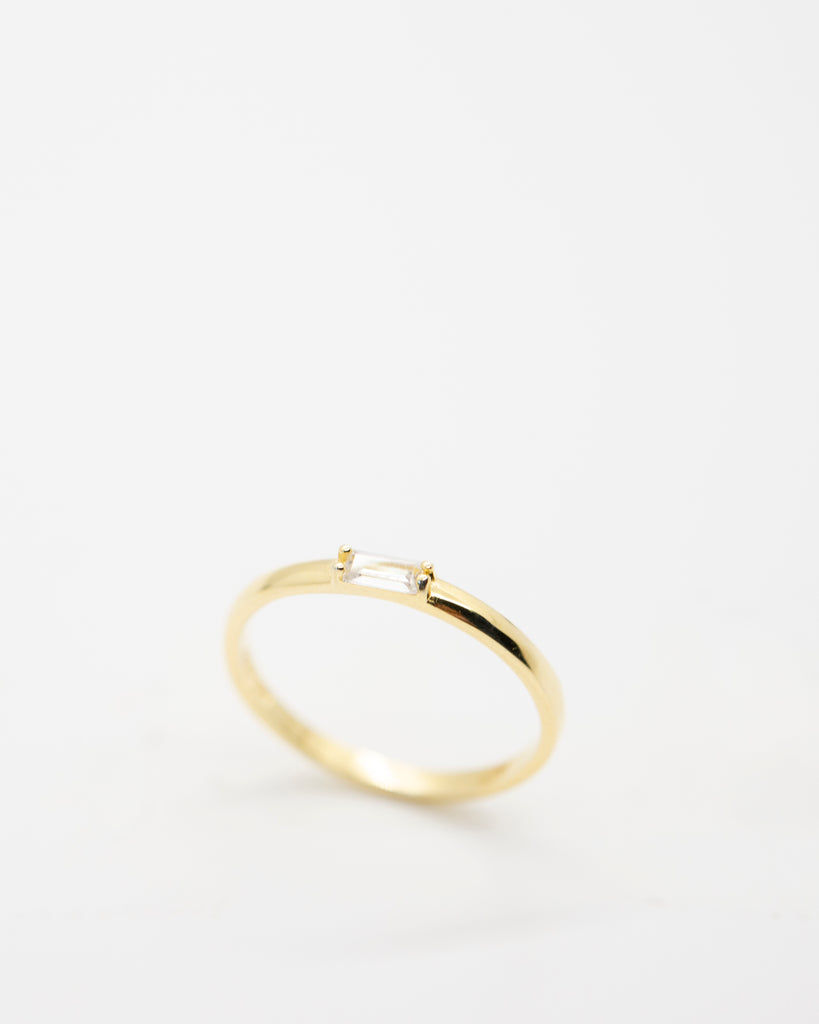 Single Baguette Stone Ring Rings Jewelry Design Group 6 Gold 
