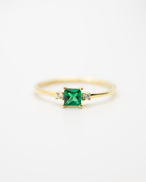 Elise Square Ring | Emerald CZ Rings Jewelry Design Group 6  