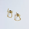 Lightning Bolt Chain Stud Earrings Earrings P&K Yellow gold  