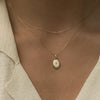 Petite Satin Oval Locket | Diamond Necklaces Leah Alexandra   