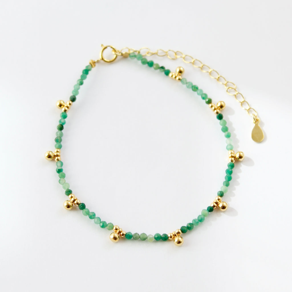 Khaya Beaded Gem Bracelet Bracelets P&K Green  