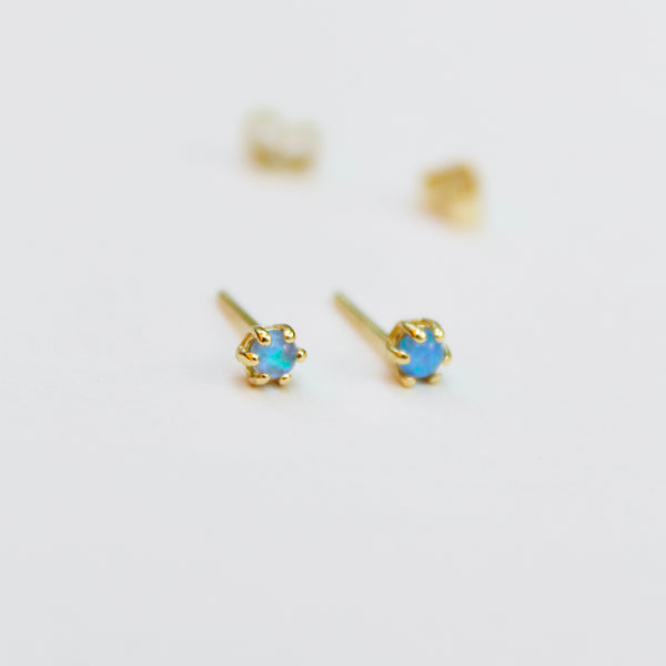 Opal Prong Stud Earrings Earrings P&K Blue opal  