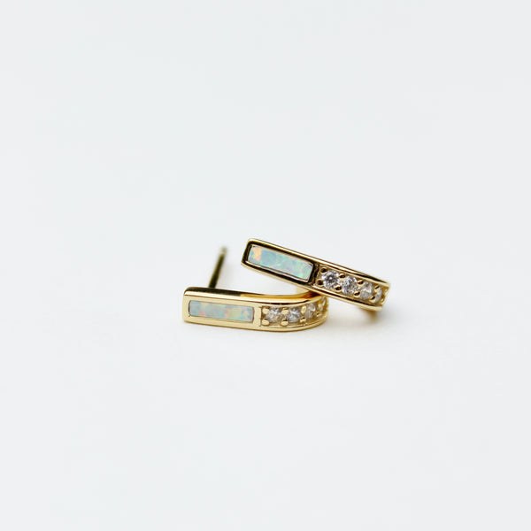 Curved Bar Earrings | Opal Earrings Jewelry Design Group   