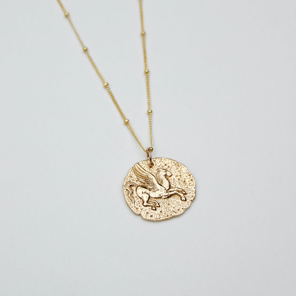 Ancient Pegasus Coin Necklace Necklaces Katie Waltman Jewelry   