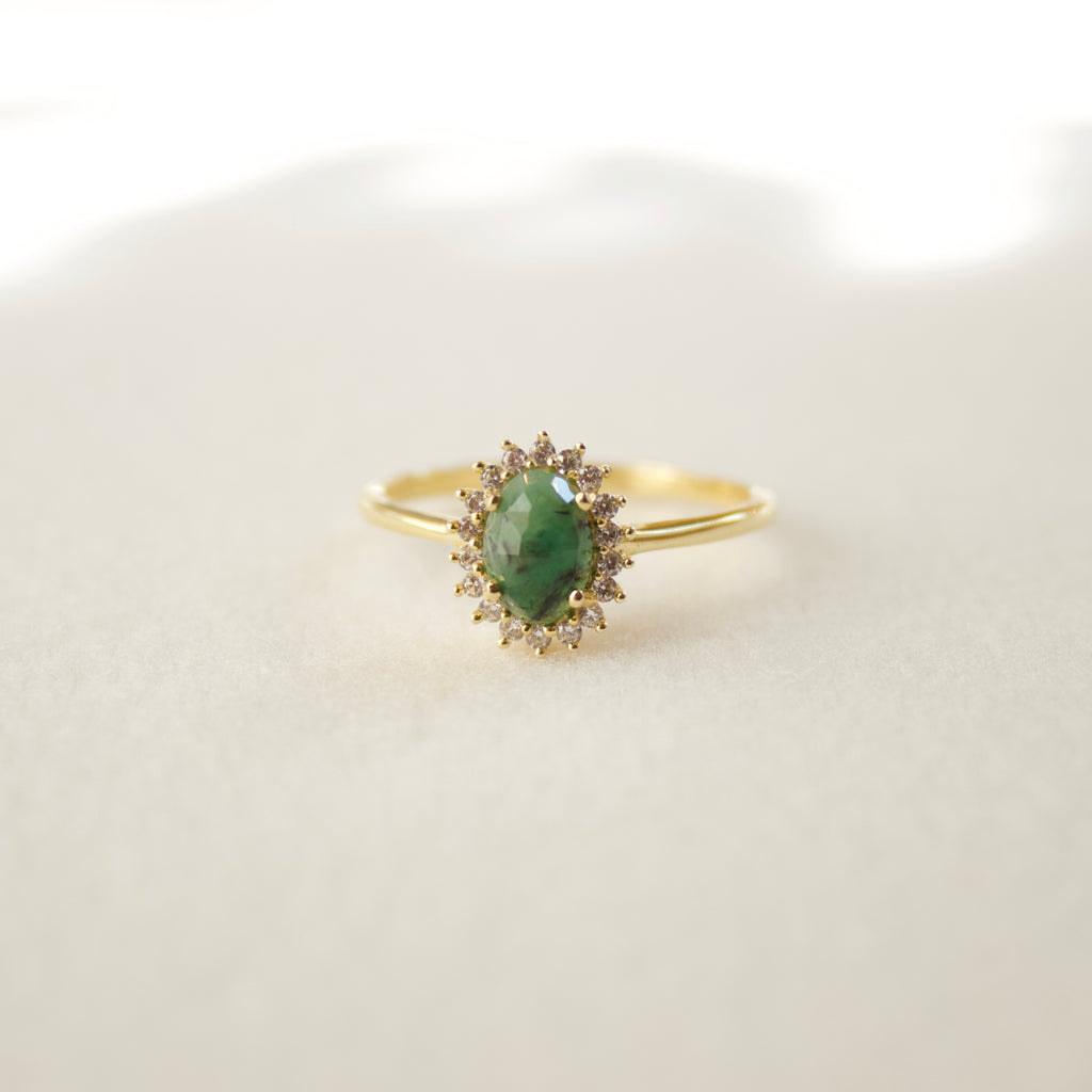 Mini Antiquity Ring | Emerald Rings Leah Alexandra 6 Emerald 