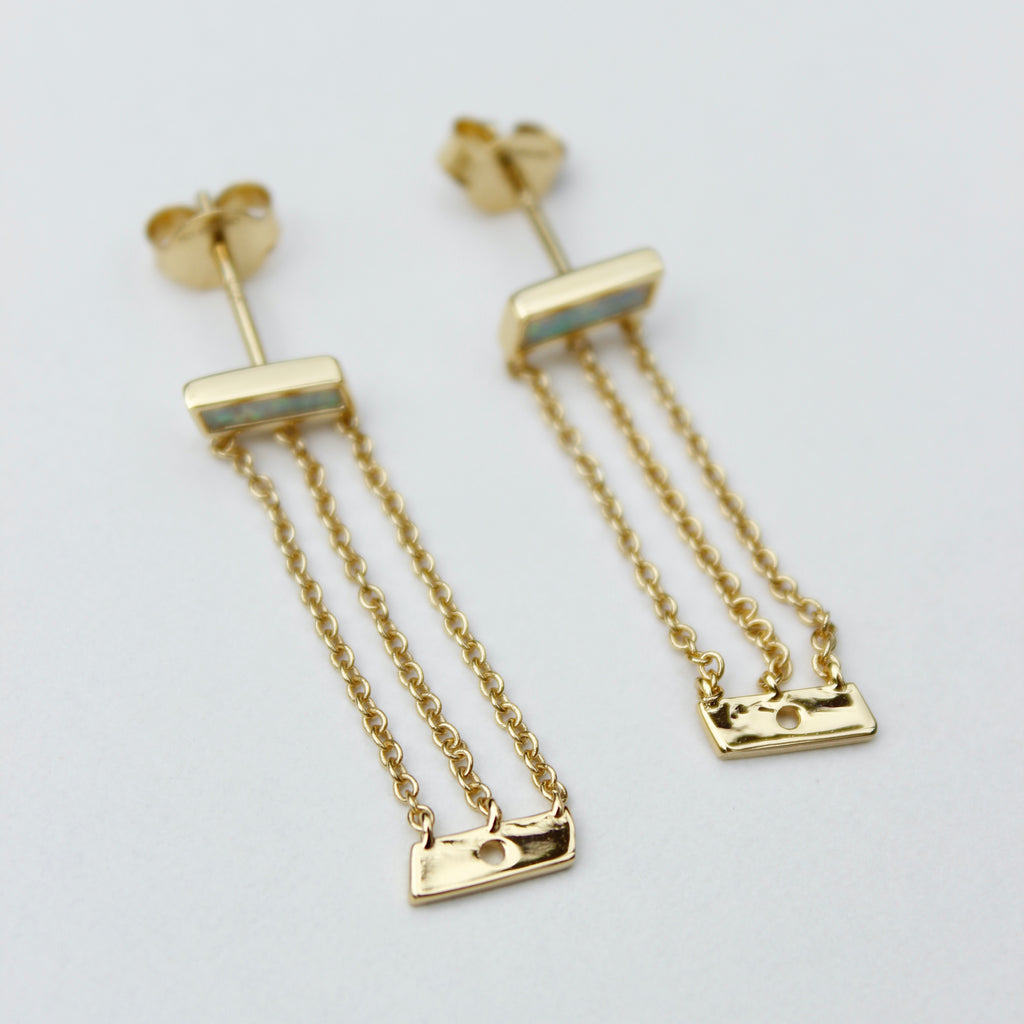 Taemin Opal Chain Drop Earrings Earrings Jewelry Design Group   