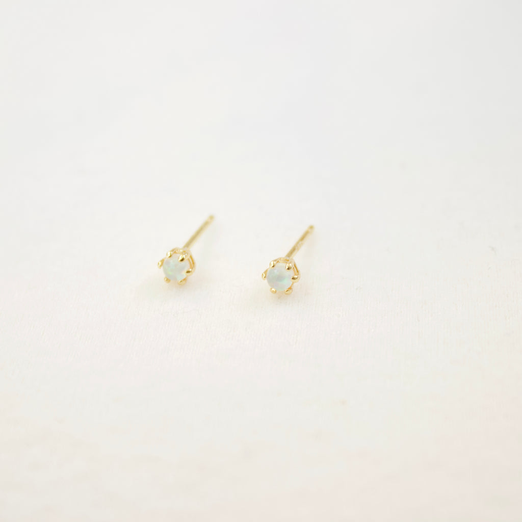 Opal Prong Stud Earrings Earrings P&K White opal  