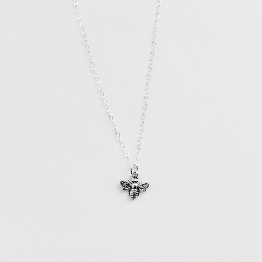 Small Bee Charm Necklace | Silver Necklaces Katie Waltman Jewelry   