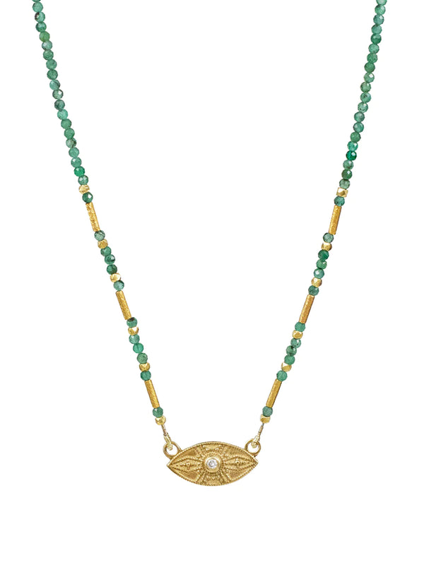 Vesta Necklace Necklaces Lulu Designs Emerald  