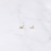 Triple Baguette Stud Earrings Earrings P&K White  
