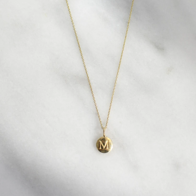 Initial Charm Necklaces Jewelry Design Group M Yellow Gold 