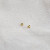 Triple Bezel Stud Earrings P&K Yellow Gold/Green  
