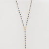 Ellie Lariat Necklace | Enamel Necklaces P&K Gold/Navy  