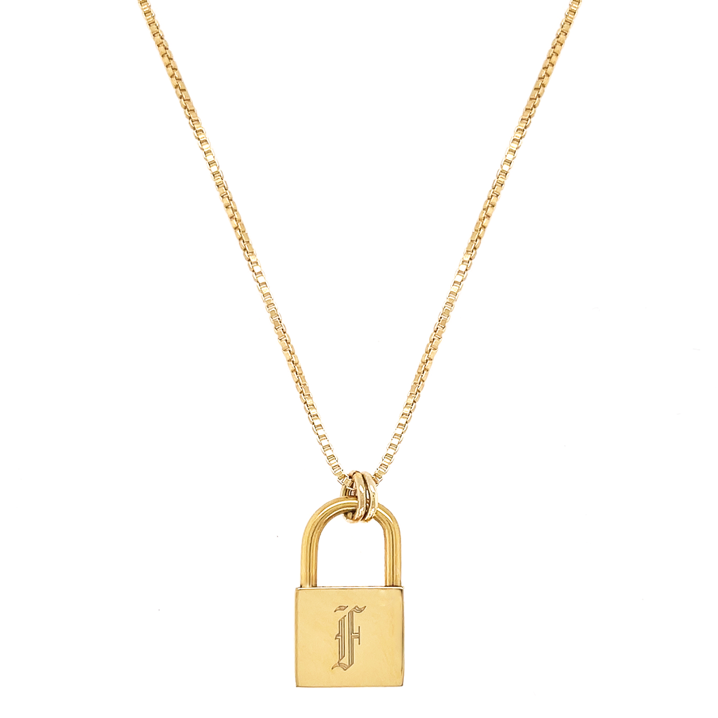 Love Lock Initial Pendant Necklace Necklaces Mod + Jo F  