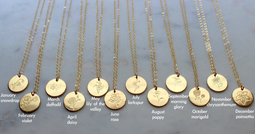 Birth Flower Necklace | Goldfill Necklaces LaaLee Jewelry January - Snowdrop  