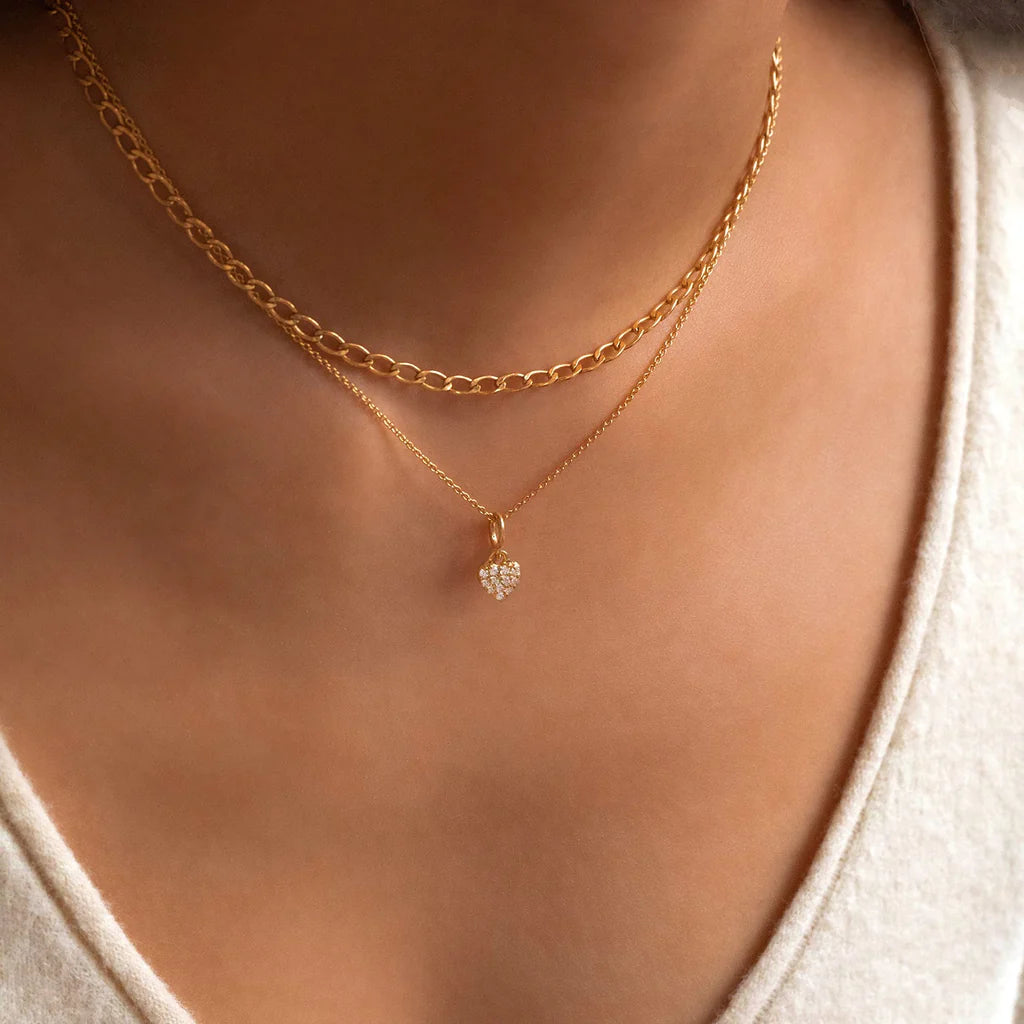 Heart Pave Necklace | CZ Necklaces Leah Alexandra   