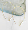 Modern Pearl Open Hoop Earrings Earrings Bonnie Boardman Jewelry   