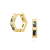 Ari Inlay Hexagon Huggies Earrings Mod + Jo Abalone  